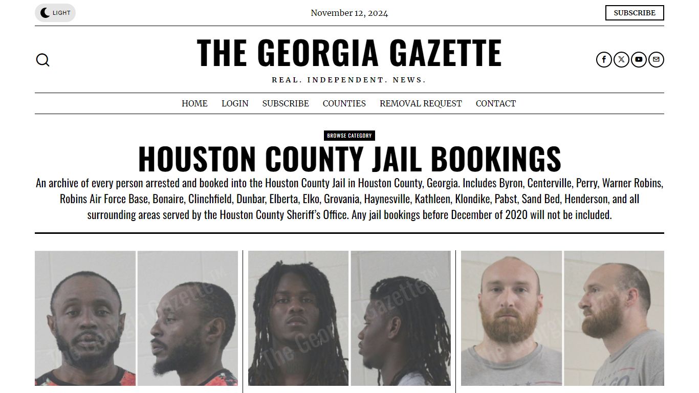 Houston County Jail Bookings – The Georgia Gazette